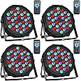 Manalete 36 LED Stage Lights, Par Light with Remote & DMX Controlled Sound Activated Uplights for Events Wedding Birthday Christmas Music Show Dance Party DJ Lighting, 4 Pack