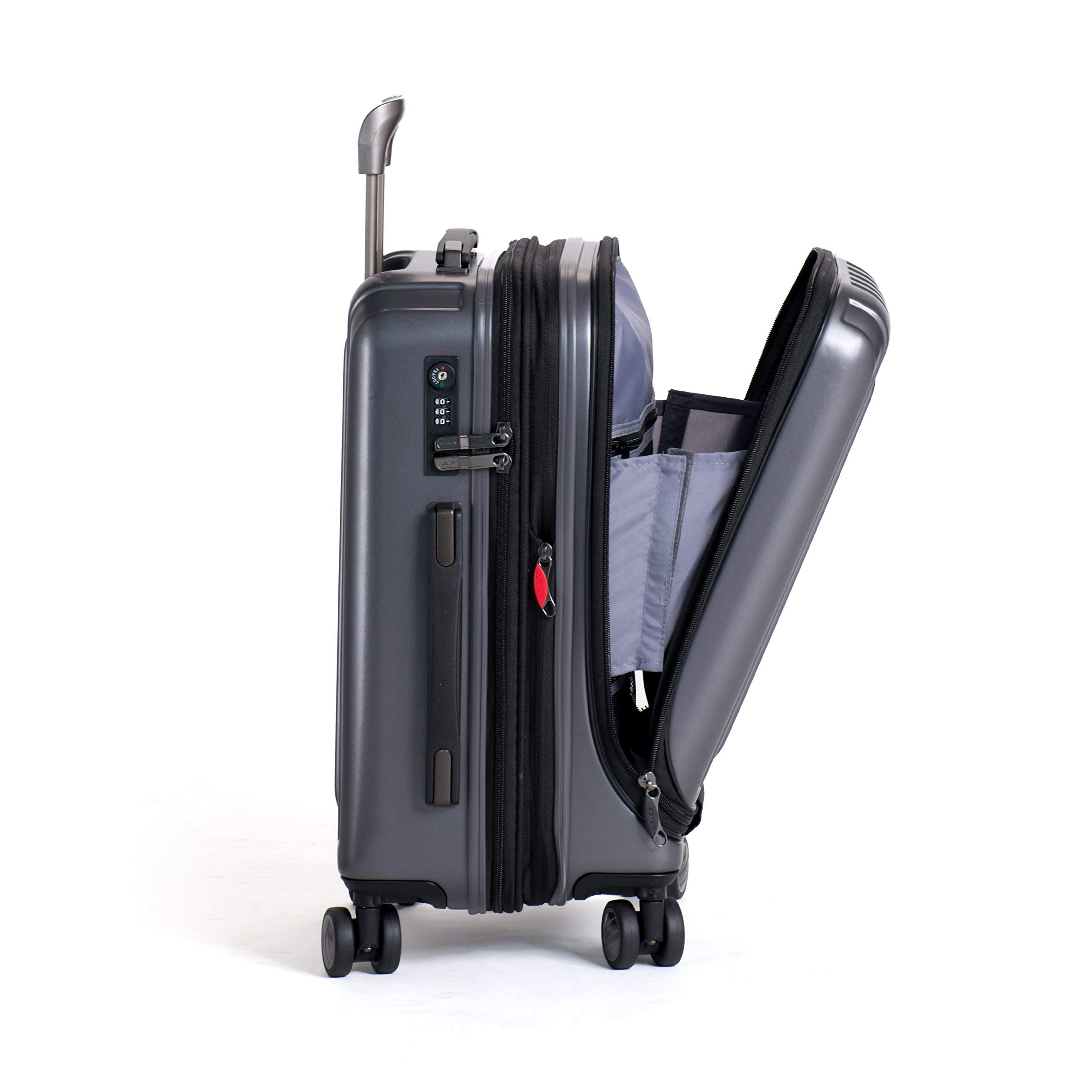 DELSEY PARIS Titanium Hardside Expandable Luggage with Spinner Wheels Carry-On Luggage, Graphite, Carry-On 19 Inch