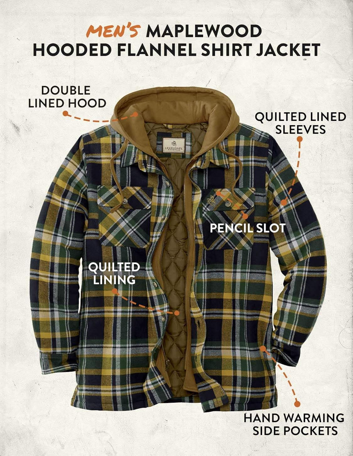 men's maplewood hooded shirt jacket