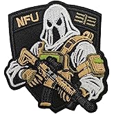Ghost Soldier Tactical Combat Patch, Hook and Loop Military Embroidered Patch Tactical Funny Morale Patches for Jackets, Bag, Backpack, Hat, Molle Vest, DIY Applique Accessories, Clothing