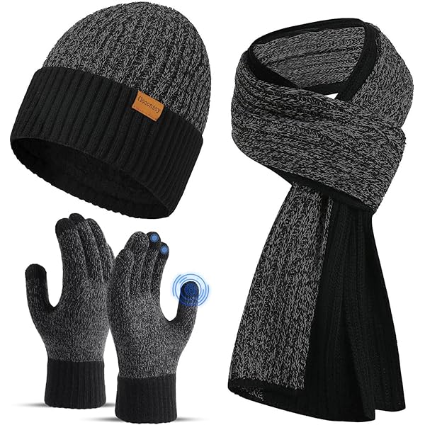 Amazon.com: LackBlue Winter Hats Scarf for Men with Touchscreen