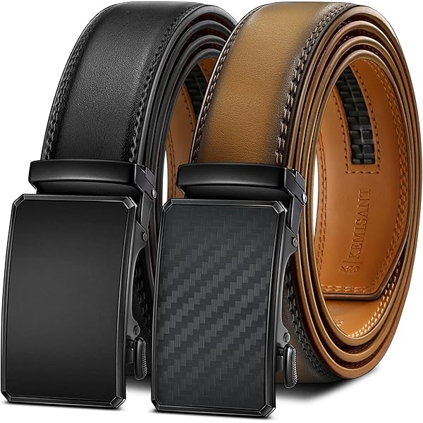 Zitahli Ratchet Belt for Men - Mens belt Leather 2 Packs with 1 3