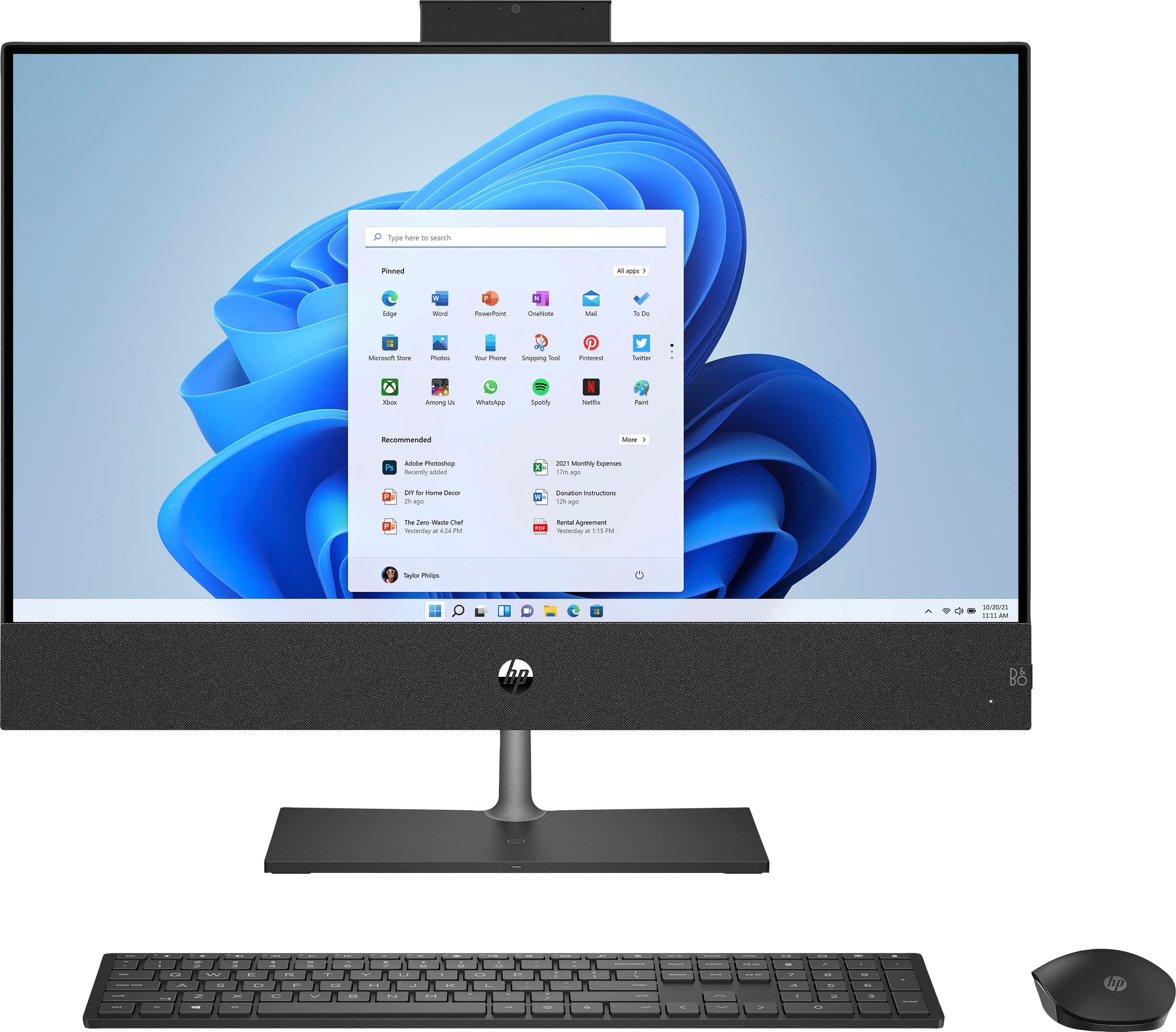HP 27-inch Touchscreen All-in-One Desktop Computer, AMD Ryzen 5 4500U Processor,16 GB