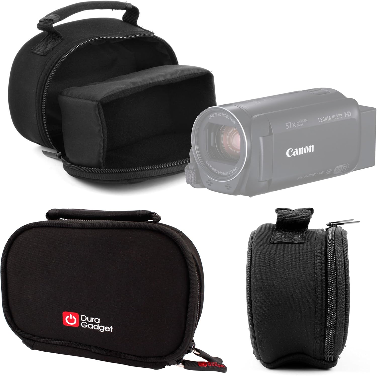 DURAGADGET Black Neoprene Lightweight ZipLocked Camcorder