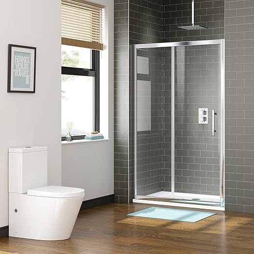 iBathUK 1400 x 800 Premium Sliding 8mm Easy Clean Glass Shower