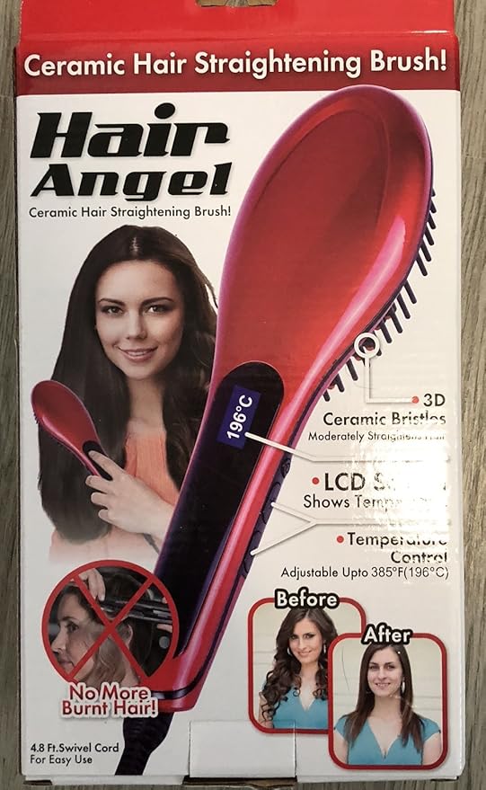 hair angel ceramic hair straightening brush