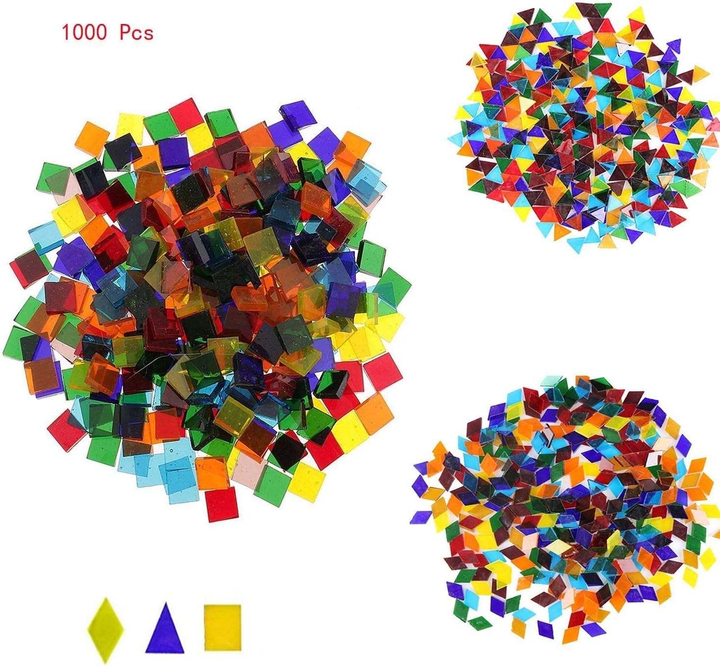 Amazon Com Mosaic Tiles Mixed Color Mosaic Glass Pieces For Home Decoration Or Diy Crafts 1000 Pieces Mixed Shape