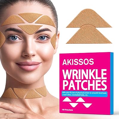 Akissos Wrinkle Patches Face Lift Tape 160 PCS Forehead Eyes Neck Smooth Skin