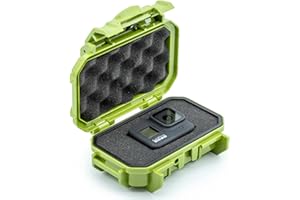 EVERGREEN 52 Dry Box Protective Case with Pick & Pluck Foam - Travel Safe/Mil Spec/Waterproof/USA Made - for Pistols, Cameras, Phones, Camping, Fishing, Hiking, Traveling, Water Sports, Knives (Green)