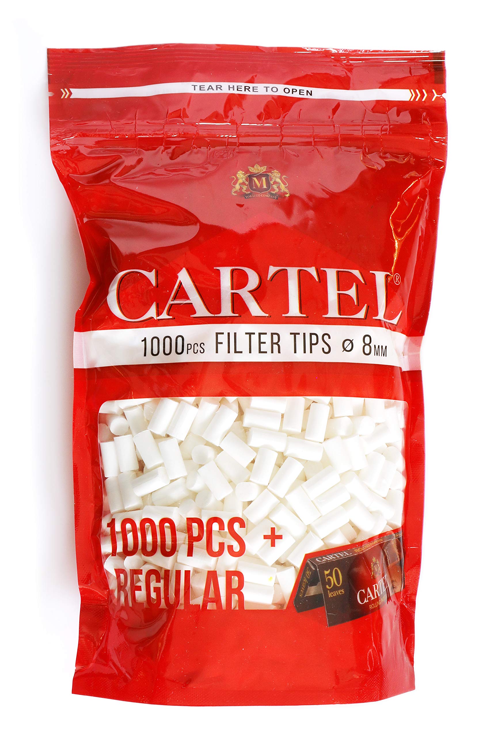 1000 filters - Cartel Regular 8mm filter tips + extra rolling paper
