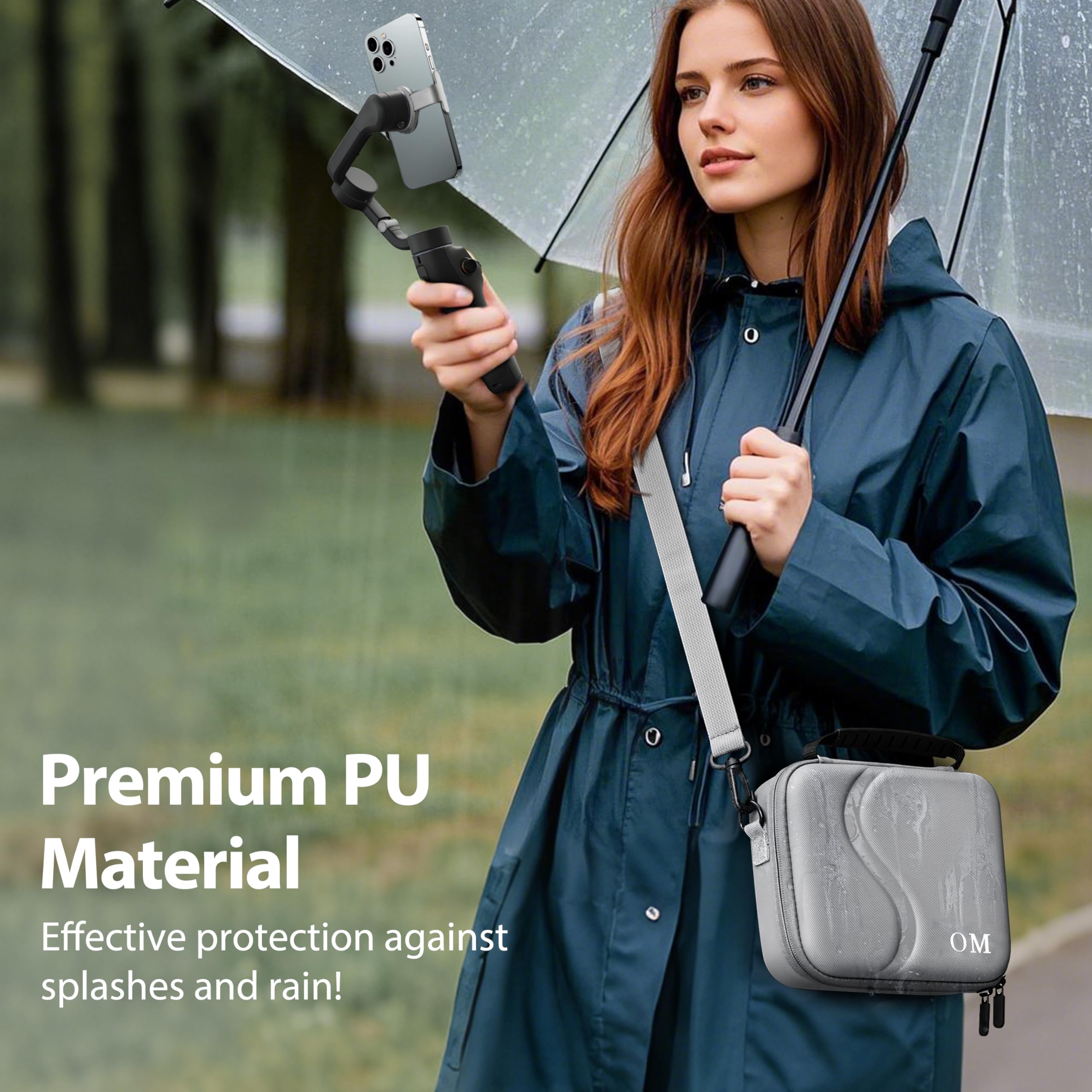 STARTRC PHOTO Osmo Mobile 7P Case,Portable PU Shoulder Bag for Dji OM 7 Pro/7 OM8 Gimbal Stabilizer Travel Case for DJI Osmo Mobile 7/7P Accessories