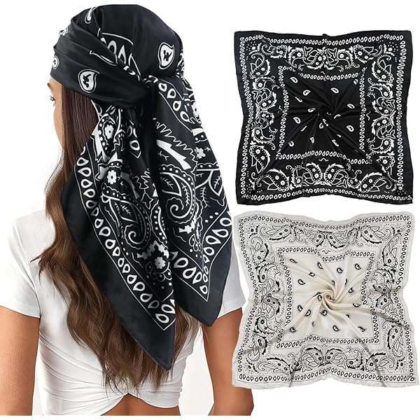 EIysee 35 Inches Silk Head Scarf-Satin Hair Scarves Silk Bandana