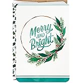 Hallmark Boxed Christmas Cards, Merry and Bright (16 Cards and 17 Envelopes)
