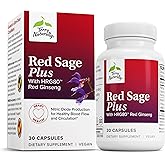 Terry Naturally Red Sage Plus - Herbal Supplement with HRG80 Red Ginseng - Muscle Energy Support for Heart Health - Aids Blood Flow & Circulation - 30 Capsules (30 Servings)