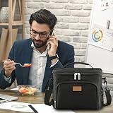 Lifewit Insulated Lunch Bag 15L 24 Can Black Leakproof Thermal Tote view 8