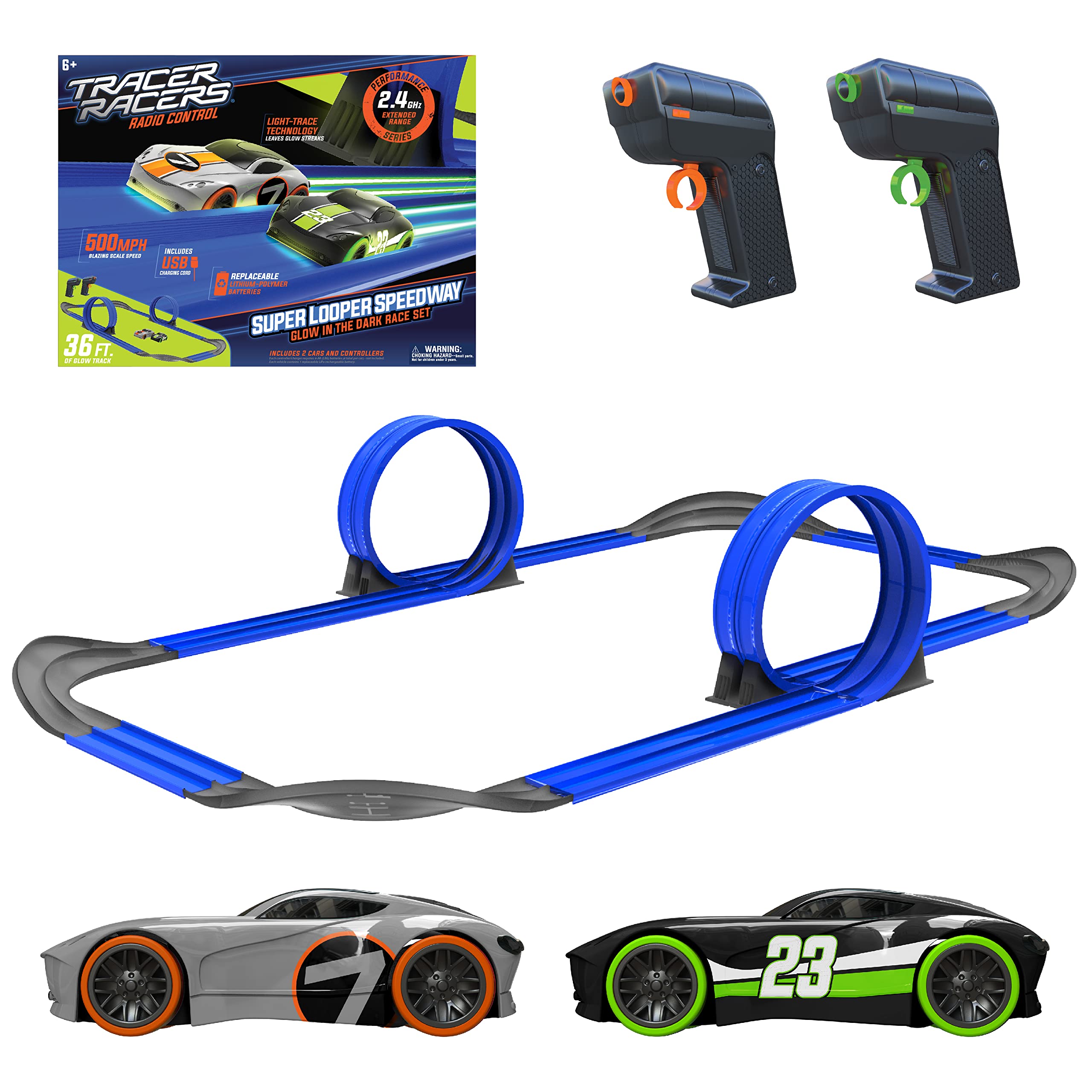 Trak Racer Remote Control Mua Tracer Racers Remote Control Cordless Glow in The Dark High-Speed ...