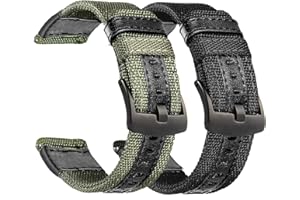 Olytop 2 Pack 22mm Rugged Watch Bands for Garmin Instinct/Instinct 2 Solar, Military Fabric Sports Wristband Replacement Watch Strap Men Women for Garmin Instinct 2 Tactical/Esports/Tide