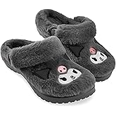 Hello Kitty Sanrio Clogs for Women, Teens, Slip On Faux Fur Cozy Clogs with Back Strap, House Shoes, Kawaii Gifts for Women