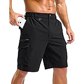 Pudolla Men's Hiking Cargo Shorts with 7 Pockets Lightweight 9" Outdoor Casual Shorts for Men Trip Work Camping Fishing Golf