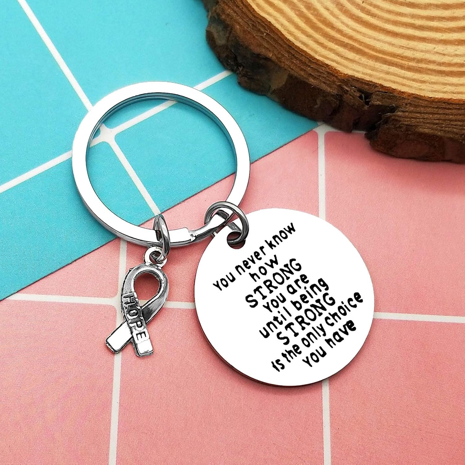 Inspirational Keychain You Never Know How Strong You Are Inspirational Keyring for Friends Christmas Birthday Gifts Graduation Gifts for Teen Girls Boys Cancer Survivor Keychain Sobriety Gift - Image 4