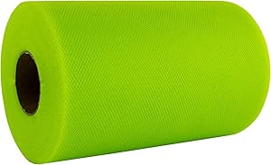 Tulle Fabric Roll | 6” by 100 Yards | Polyester Spool for Crafts Decorations Tutu Weddings Costumes Skirts Parties and More – by Craft Forge (Apple Green)