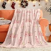 Cute Pig Blanket Pigs Throw Blanket Fuzzy Cozy Plush Super Soft Warm Flannel Stuff for Bed Couch Sofa Piggy Decor Animal Blankets Gifts for Boys Girls Men Women Adults Kids 40"x50"