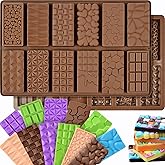 2 Pcs Chocolate Bar Mold, Non Stick Dubai Chocolate Bar Knafeh Pistachio Candy Mold, 12-in-1 Break Apart Design for Dubai Molds, Energy Protein Bar
