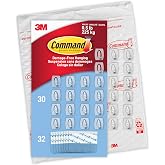 Command Clear Indoor Mini Wall Hooks, 30 Hooks, 32 Strips, Damage-Free Hanging and Decorating for Home, Room, Wall, Office, and Dorm Decor, Holds up to 0.5 lb