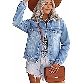 JMOJO Jean Jacket Women - 100% Cotton Denim Jacket for Women Clothing in Regular Fit & Plus Sizes with Waist Adjuster