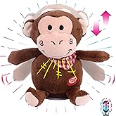 Hopearl Talking Monkey Repeats What You Say Nodding Electric Interactive Animated Toy Speaking Plush Buddy Birthday Festival for Toddlers, 6.5''