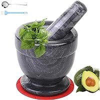 Mortar and Pestle Marble Set for Spices Pestos Seasonings Pastes Guacamole Bowl herb grinder Easy to Clean INCLUDED…