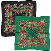 K-Elewon 27.5” Women Medium Square Scarf Head Scarf- 2PCS Neck Scarf Hair Scarf Head Sleeping Wraps Scarfs for Women H07
