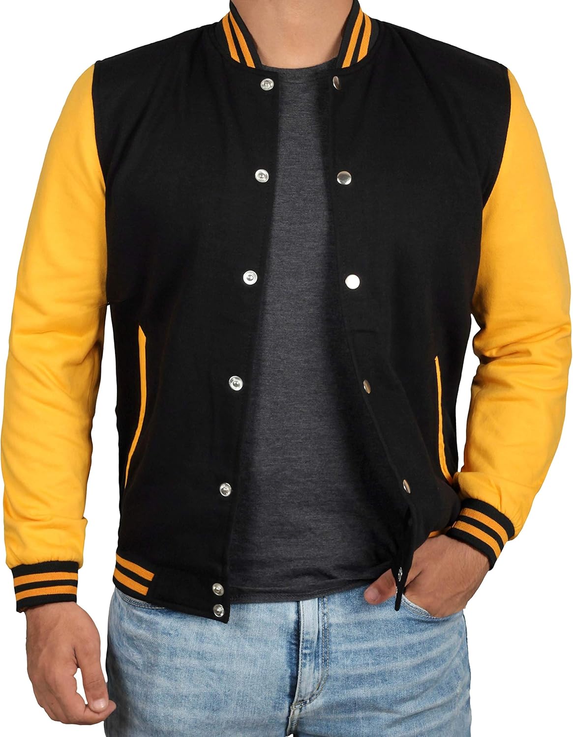 Men's Varsity Jackets - High School Baseball Letterman Bomber Jacket Man at  Men’s Clothing store