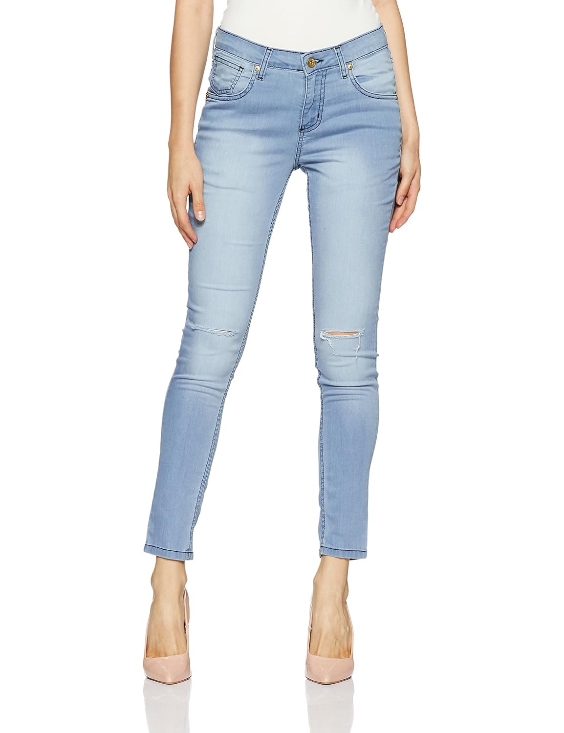 symbol amazon brand women's mid waist skinny jeans