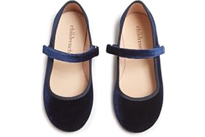 CHILDREN CHIC Childrenchic Mary Jane Flats with Hook and Loop Straps – Girls' Shoes for School, Weddings and Casual Wear