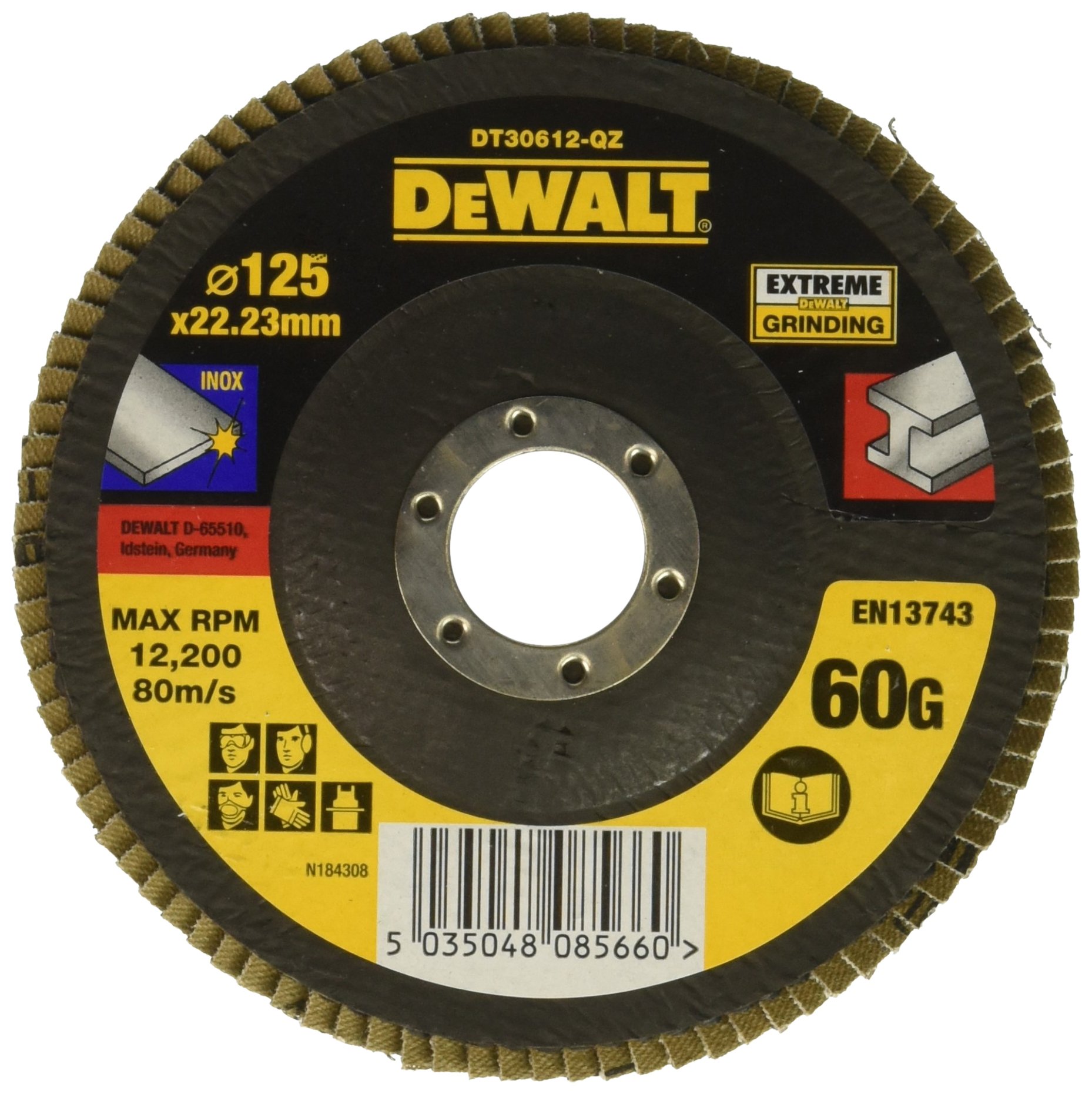 Dewalt Flap disc 125 mm 60 Grit Flat Type 27, DT30612 QZ