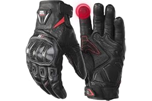 KEMIMOTO Sheepskin Leather Motorcycle Gloves for Men, Protective Motorcycle Gloves for Motocross Motorbike Dirt Bike Bicycle Racing ATV UTV