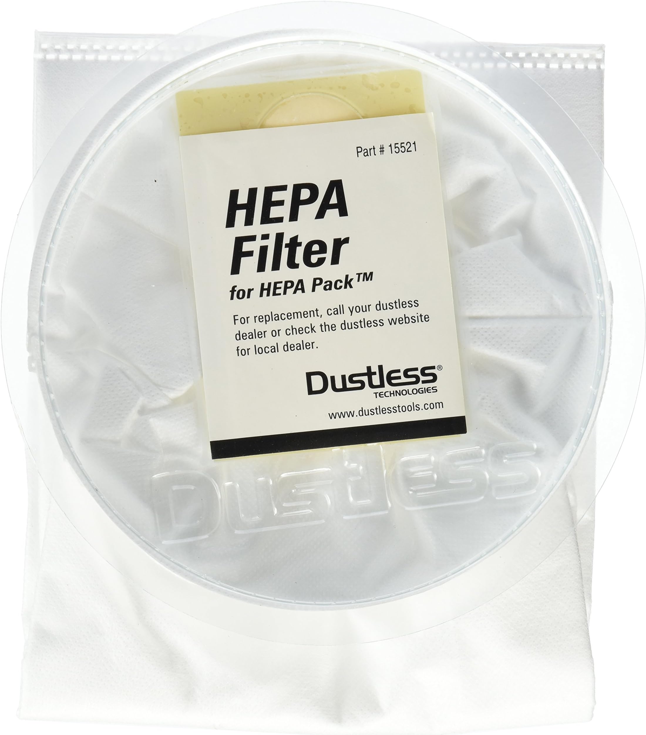 Dustless Technologies 15521 HEPA Filter for Dustless Backpack, Small, White (Pack of 3)