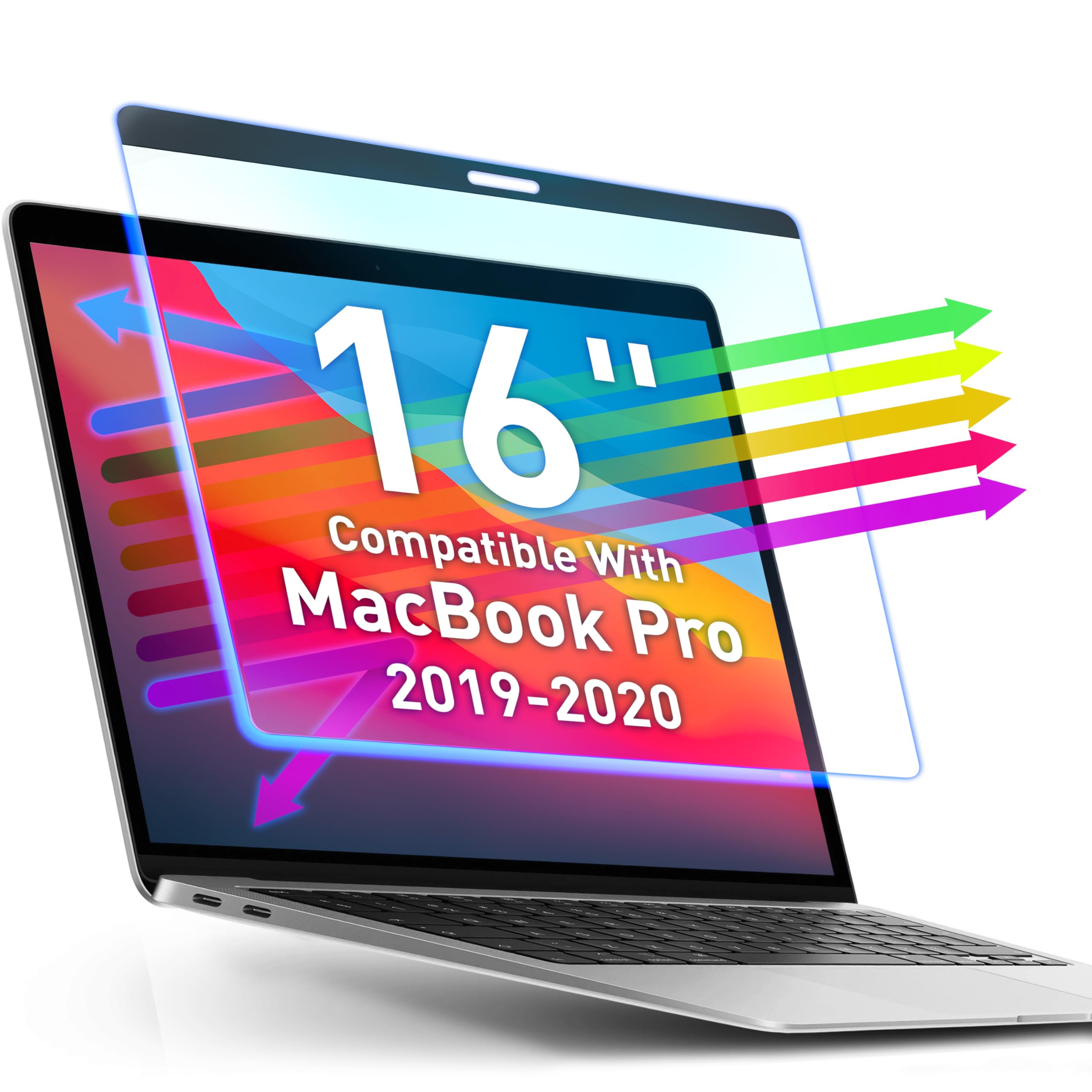VINTEZ Magnetic Blue Light Screen Protector Compatible With MacBook Pro 16" 2019, 2020 Anti Blue Light Blocking Filter for Laptop — image 1