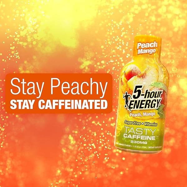 5-HOUR ENERGY PEACH MANGO FLAVOR, 30 COUNT, 1.93 FL OZ ENERGY SHOT, EXTRA STRENGTH, AMINO ACIDS, B VITAMINS, SUGAR FREE AND ZERO CALORIES