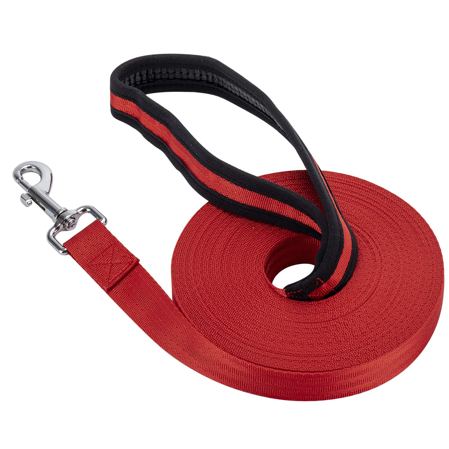 Vivifying Training Lead for Dogs, 50FT/15M Long Nylon Long Line Dog Lead for Pet Tracking (Red)