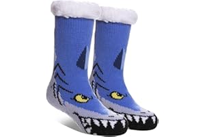SDBING Kids Fuzzy Slipper Socks Boys Girls Soft Cozy Fluffy Grips Socks Winter Warm Non Slip Christmas Socks