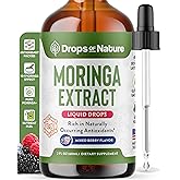 Moringa Liquid Drops Supplement – Vegan, Gluten Free – Greens Superfood Powder & Moringa Capsules Alternative – Mix with Tea Drinks – Packed with Antioxidants for Natural Vitality (Mixed Berry, 60 mL)
