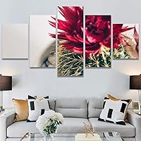 SIGNWIN 5 Panel Canvas Wall Art Pink Arrangement for Home Decorations Ready to Hang - 60