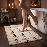 Breling Halloween Bathroom Rug Gothic Rug Non Slip 3D Skull Bath Mat | Kitchen Bedroom Outdoor Hallway Living Room Mat, Creepy Bathroom Decor, Halloween Skeleton Decorations, 29 x 17 Inches