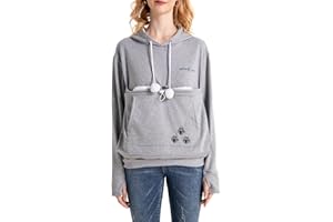 LINYUCHEN Cat Dog Pouch Hoodie Large Pet Pouch Sweatshirt Puppy Kitten Holder Carrier Pullover Top for Women