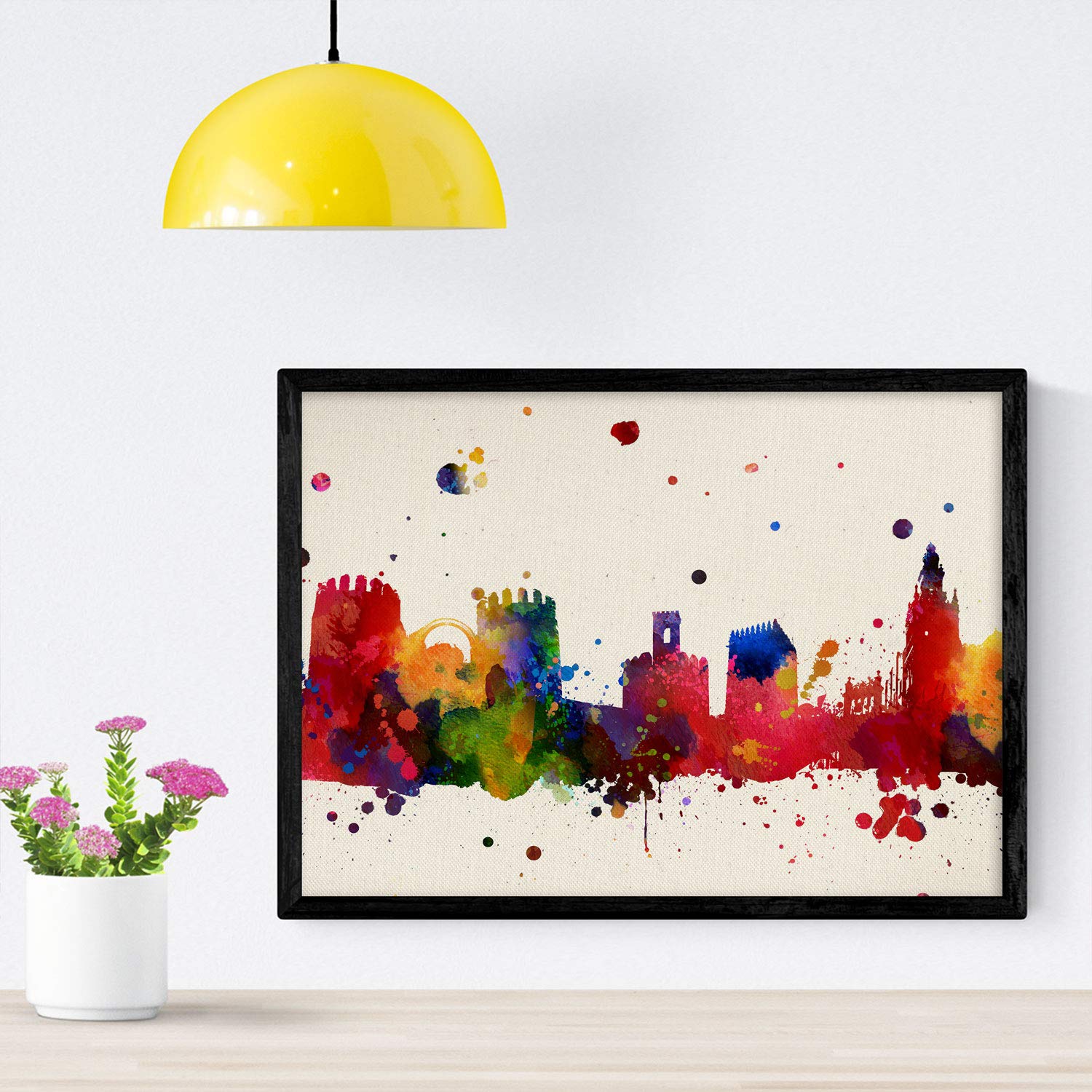 Nacnic Poster of Badajoz. Sheets and illustrations of cities, communities, and maps of Spain. A4 size