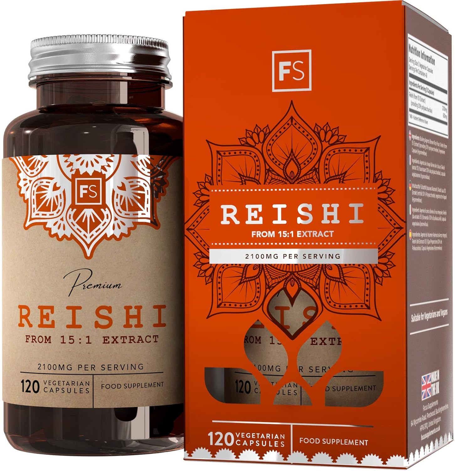 FS Reishi Mushroom Capsules, 120 count (Pack of 1)