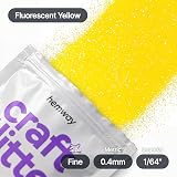 Hemway Fluorescent UV Neon Yellow Glitter 100g Fine Craft Resin Cosmetics view 4