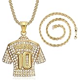 HAILIWE Soccer Jersey 10 Necklace, Number 10 Soccer Jersey Pendant Necklace, Football Gifts for Miami Fans